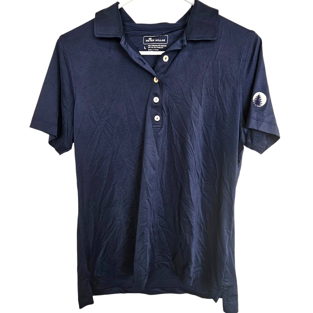 Peter Millar Womens Golf Polo Shirt Sz L Stretch Active Athletic Wicking Resort